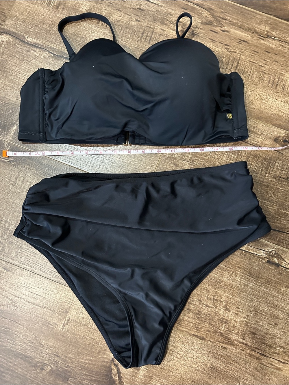 La Vie En Rose Black Two-Piece High-Waist Bikini
